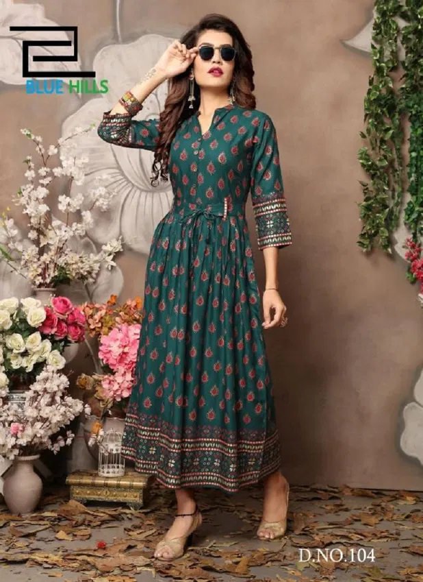 Walkway Vol 1 By Blue Hills Rayon Printed Gown Wholesale In India